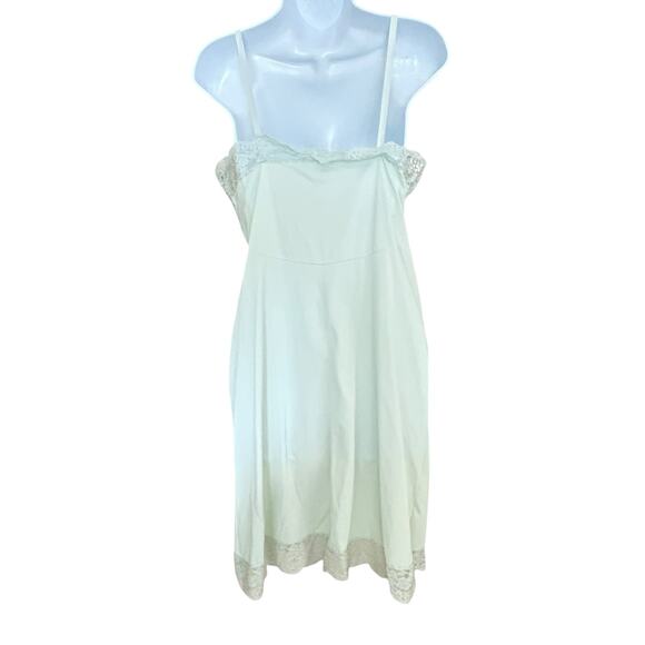 VTG 1960s Hollywood Vassarette Pale Green Lace Nylon Slip Dress Sz 36 S - Picture 5 of 10